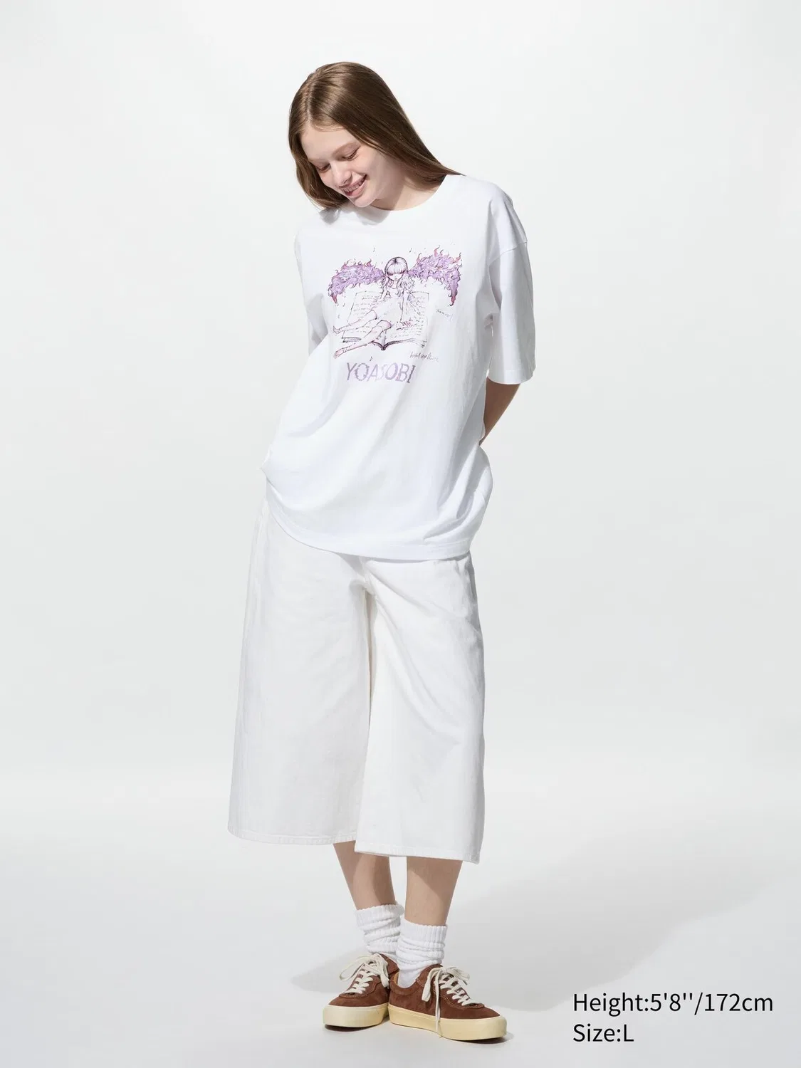 Футболка Uniqlo Yoasobi ut, графическая футболка для повседневной носки, белый — фото 3