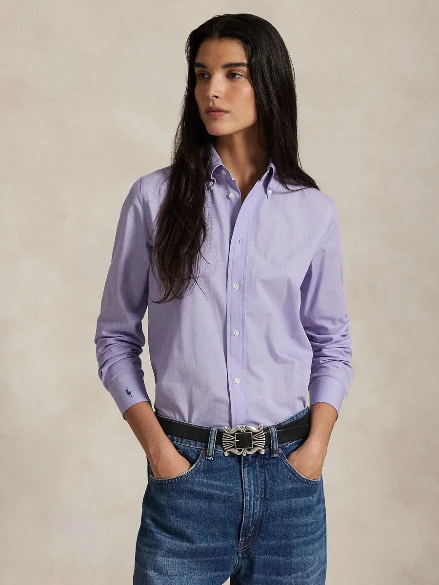 Блузка Polo Ralph Lauren светло-фиолетового цвета — фото 3