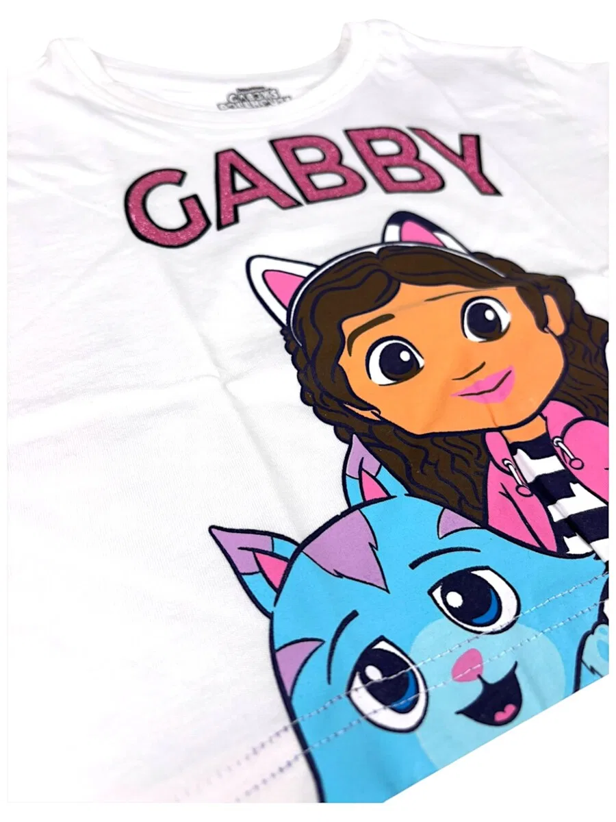 Футболка Gabby's Dollhouse 'Gabby´s Dollhouse Crop Top' белого цвета — фото 3