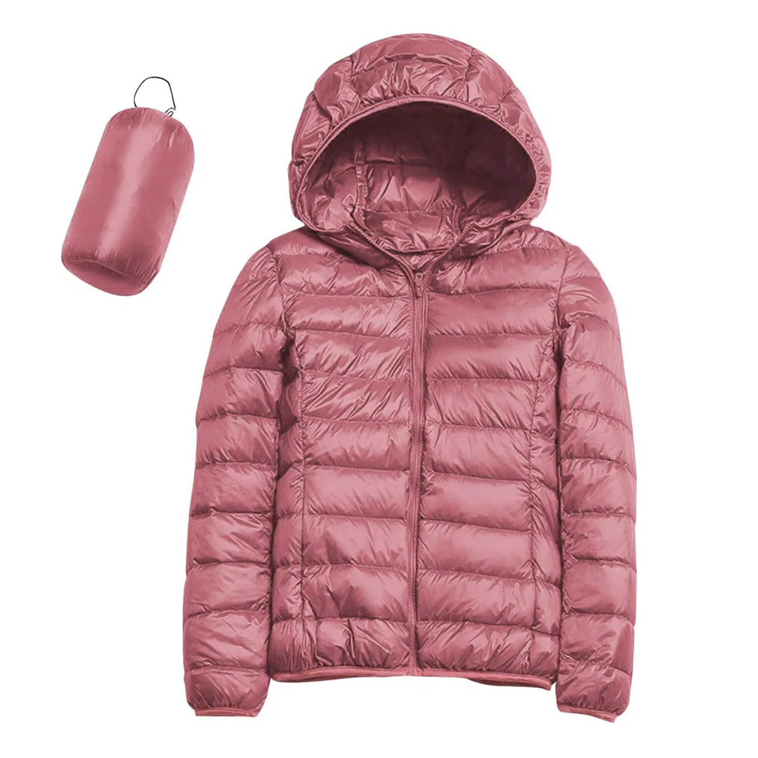 Женская утепленная куртка oversize с капюшоном и длинным рукавом, Colour: Orange — фото 3