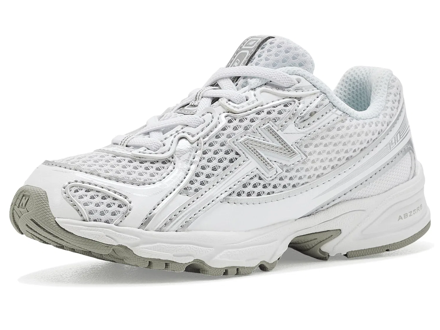 Кроссовки 740 Bungee Lace (для младенцев и малышей) New Balance Kids, White/Silver Metallic — фото 2