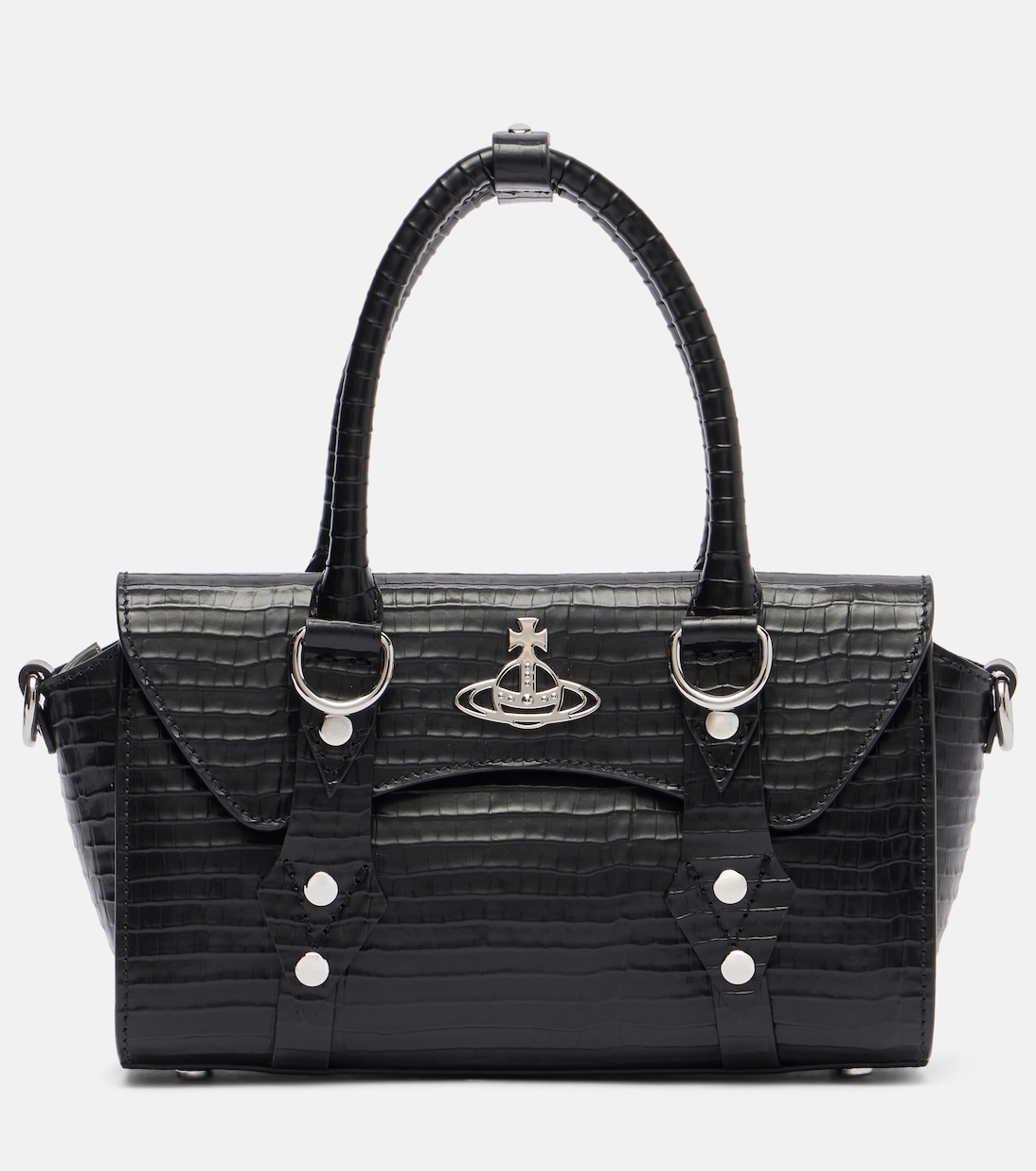 

Сумка-тоут Bettina Mini из кожи с эффектом крокодила Vivienne Westwood, AW25-Black