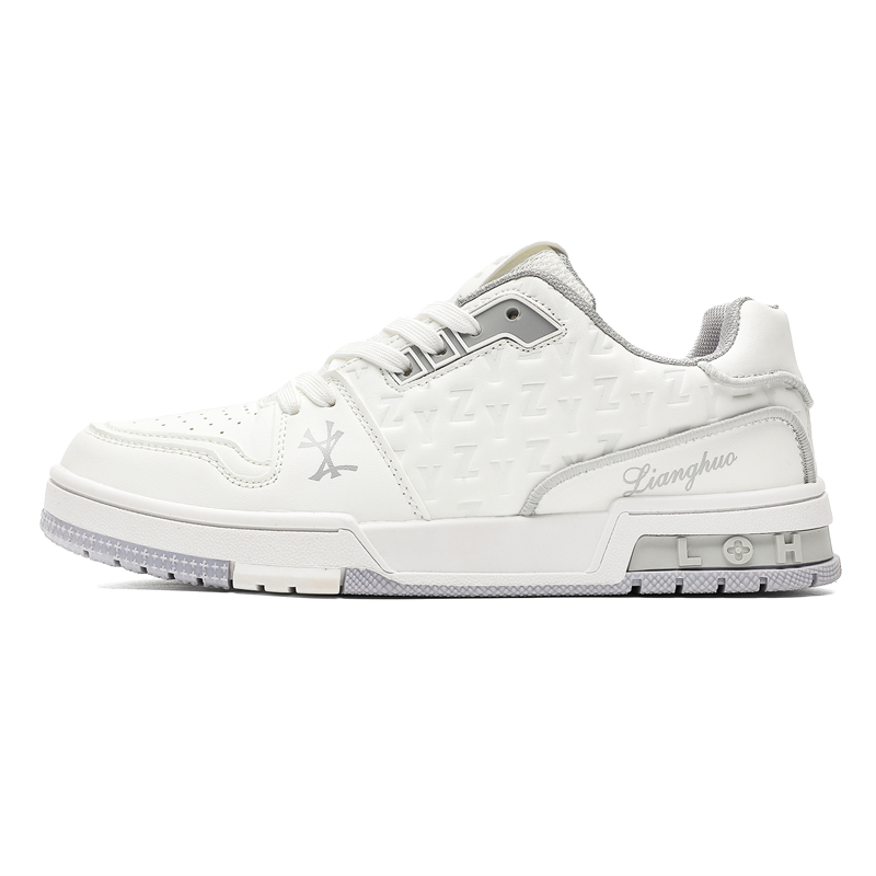 

M.M Party Устойчивые к истиранию лоу-топ скейтборд кроссовки унисекс бело-серые, цвет White Gray