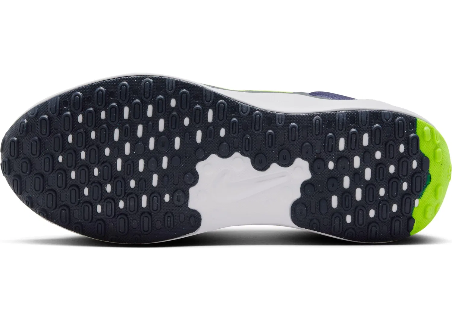 Детские кроссовки для девочек с принтом NIKE Revolution 7 NIKE, Midnight Navy Volt Tint White — фото 4