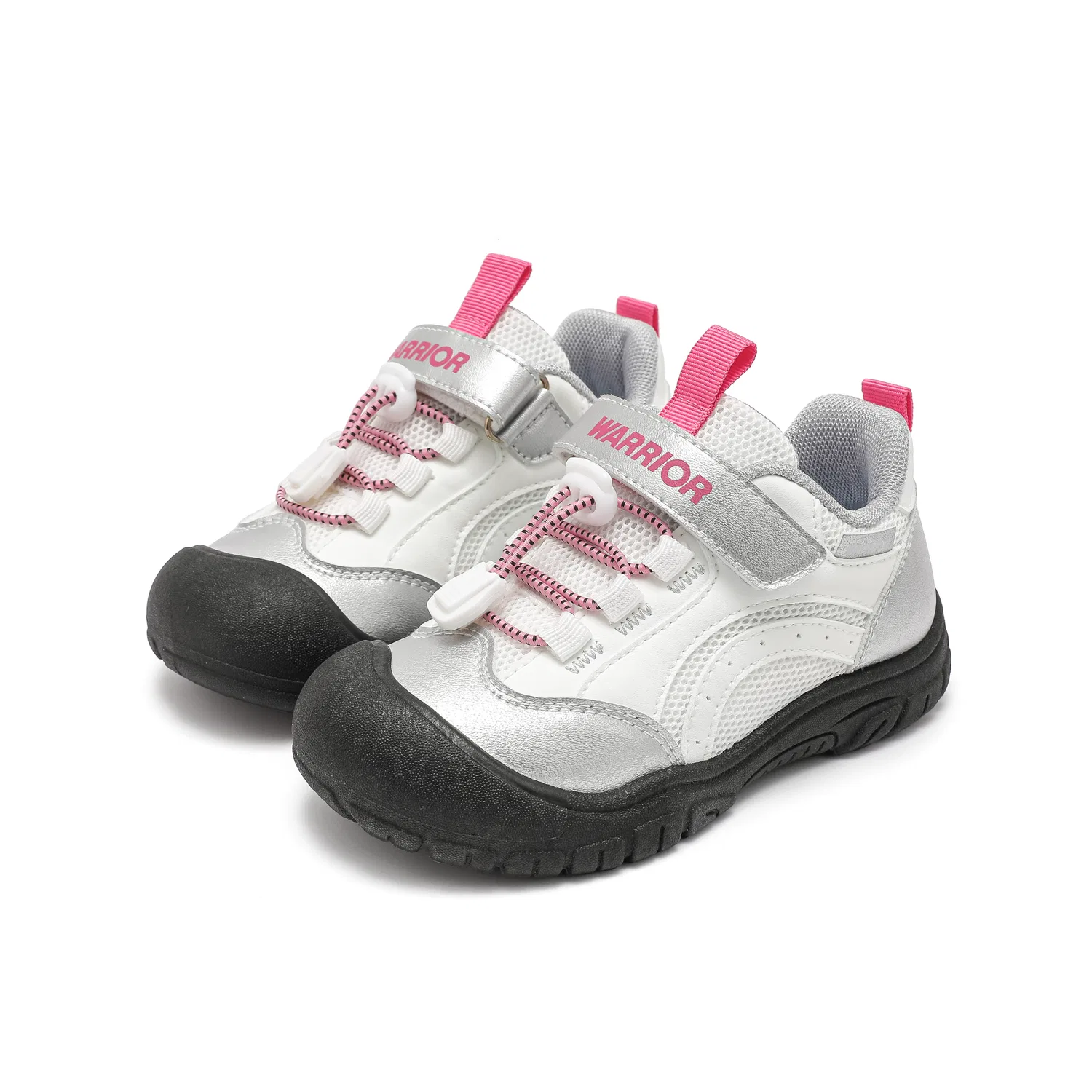Детские кеды с защитой от скольжения White/Silver Gray WARRIOR — фото 4