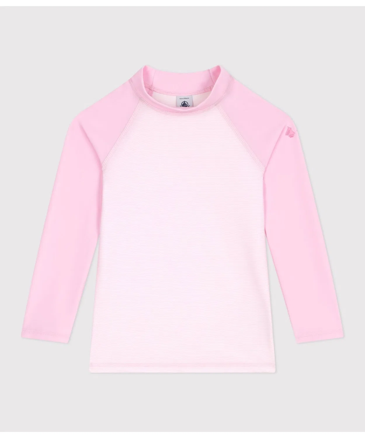 Детский рашгард с длинным рукавомв полоску Milaré PETIT BATEAU, Белый/Розовый