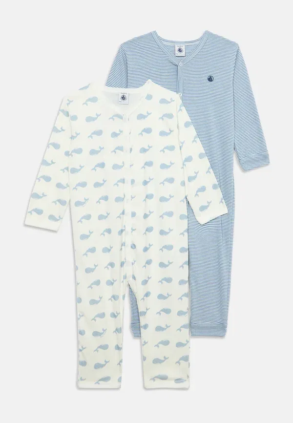 Комплект пижамы с длинным рукавом и длинными штанинами, полосатый, Petit Bateau, blue/white, белый