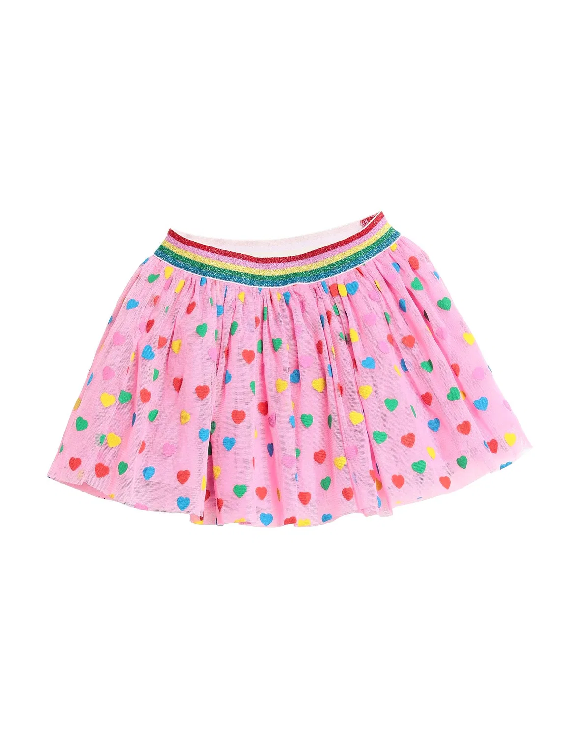 Детская юбка из фатина для девочек с принтом Stella Mccartney Kids, розовый