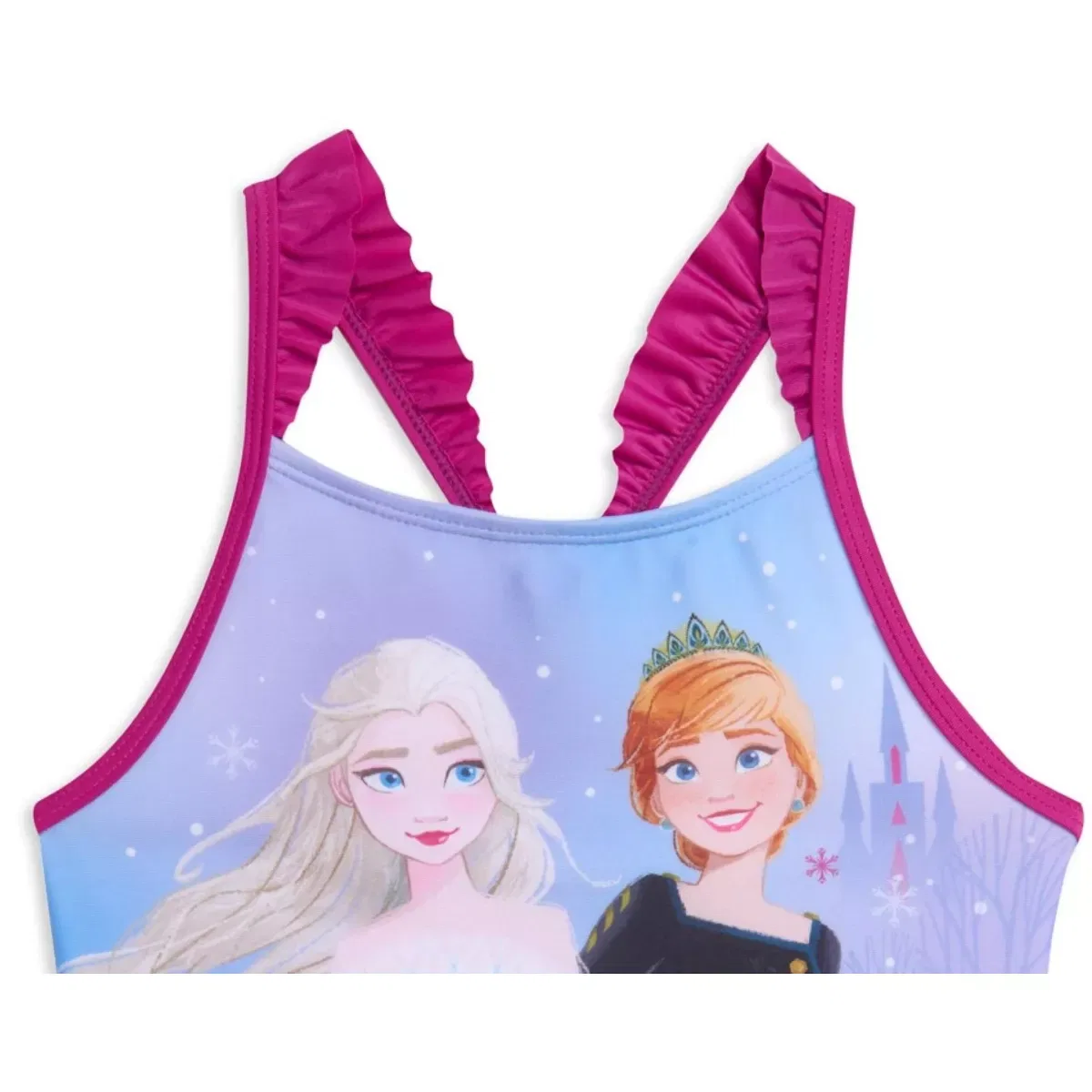Детский танкини-комплект для девочек с принтом Disney Frozen Tankini Top and UPF 50+ Bikini Bottom Swim Set, Purple — фото 4
