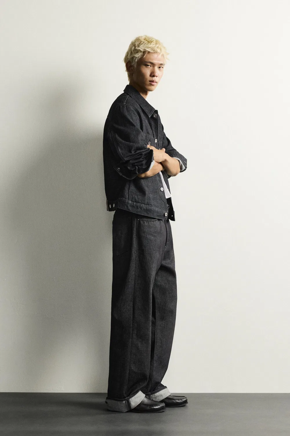 Простая джинсовая куртка ZARA, Indigo — фото 4