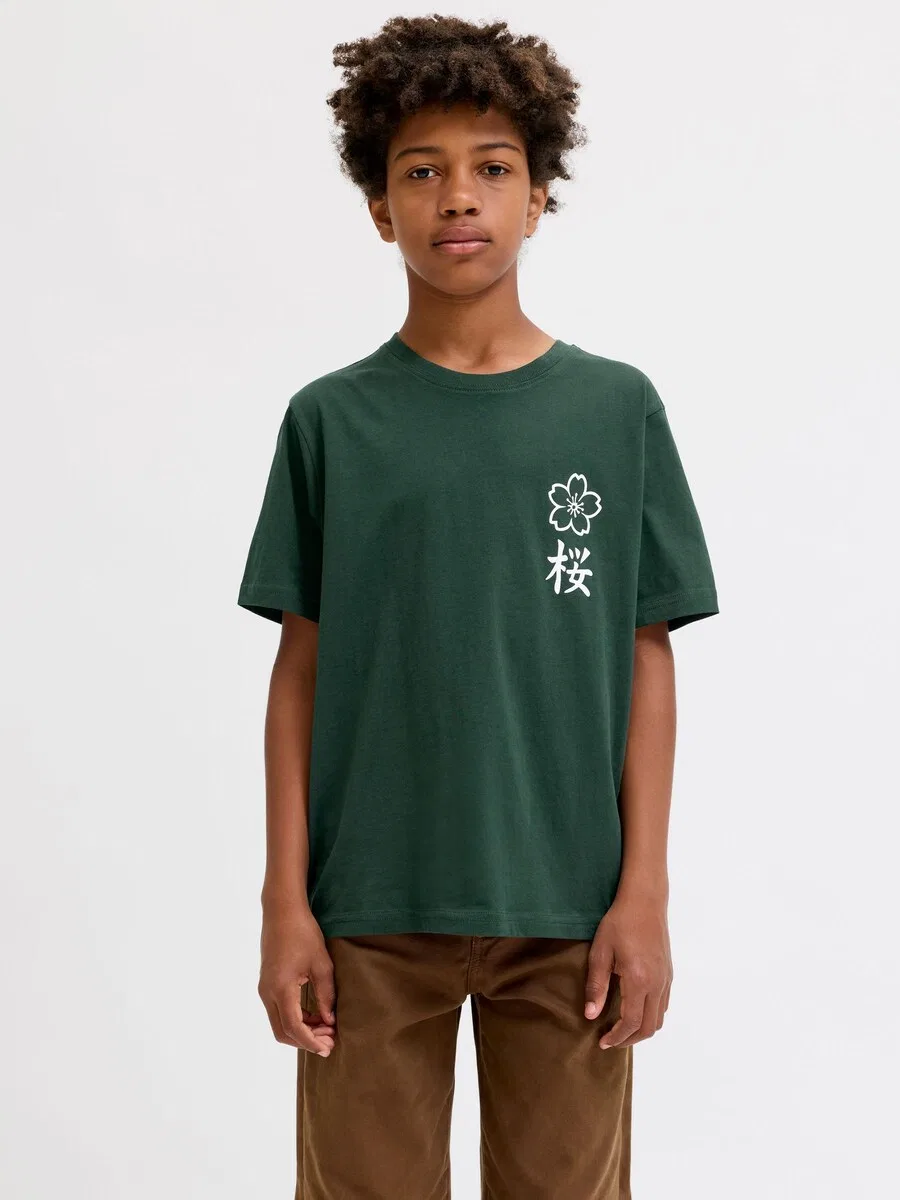 Детская рубашка зеленого цвета Jack & Jones Junior — фото 3
