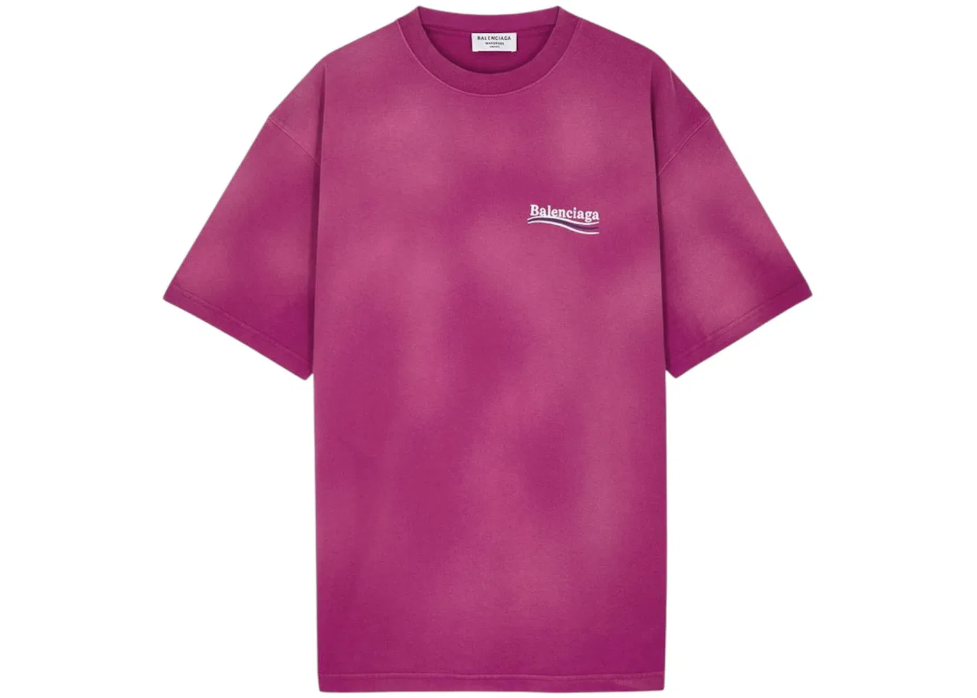 Мужская футболка с принтом Embroidered Dyed Political Campaign Logo Balenciaga, Washed Pink