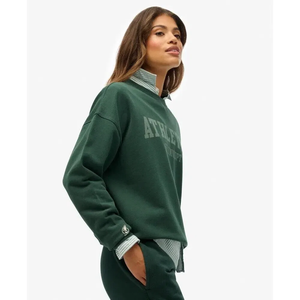 Женский свитшот с длинным рукавом Ath Ess Relaxed Crew Superdry, Grun — фото 4