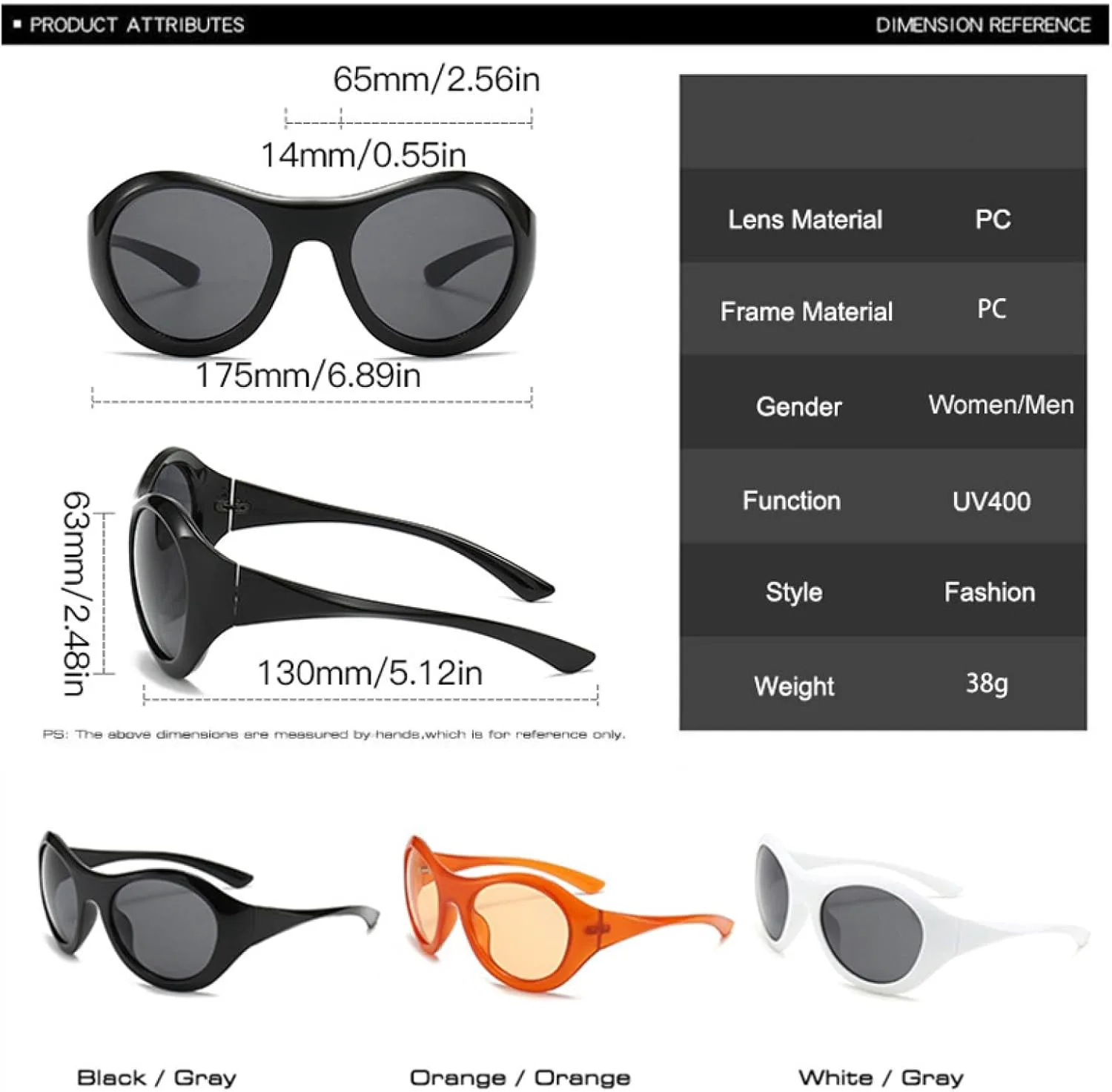 

Большие овальные солнцезащитные очки для женщин, модные панк-очки для мужчин, спортивные очки для активного отдыха, солнцезащитные очки UV400 TVTBBVV, White Gray