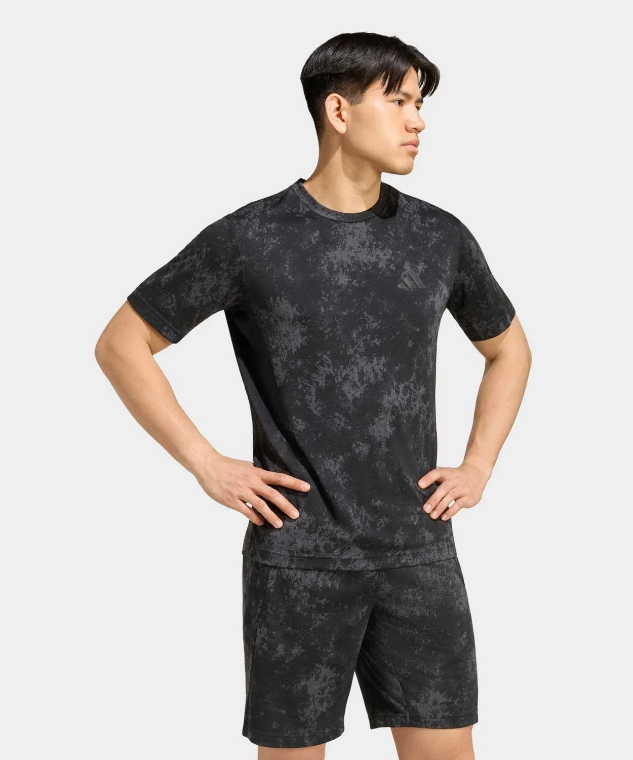 Мужская футболка с принтом Training AOP T-Shirt Adidas, Черный