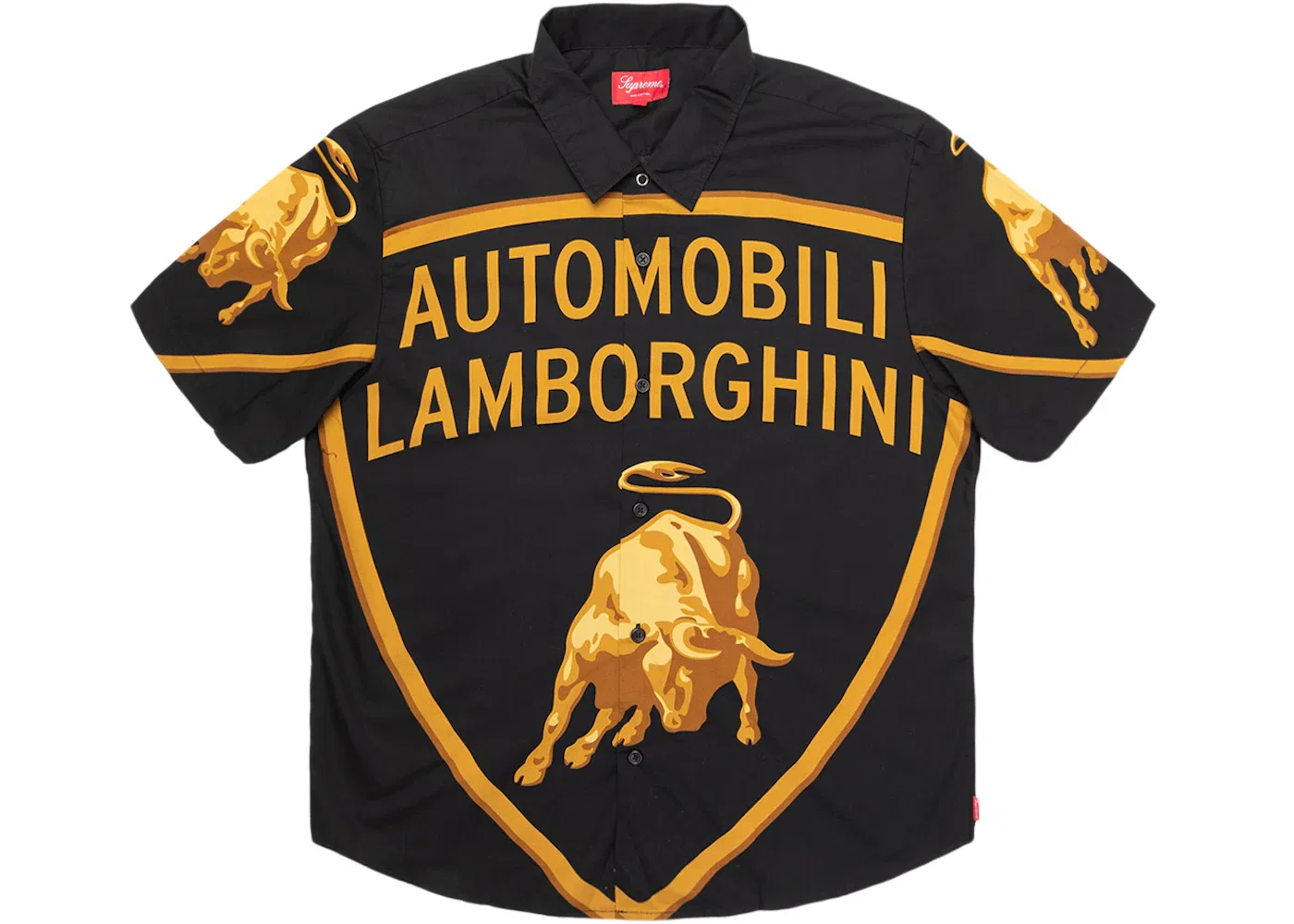 Мужская рубашка с коротким рукавом с принтом Supreme S/S Shirt, Black
