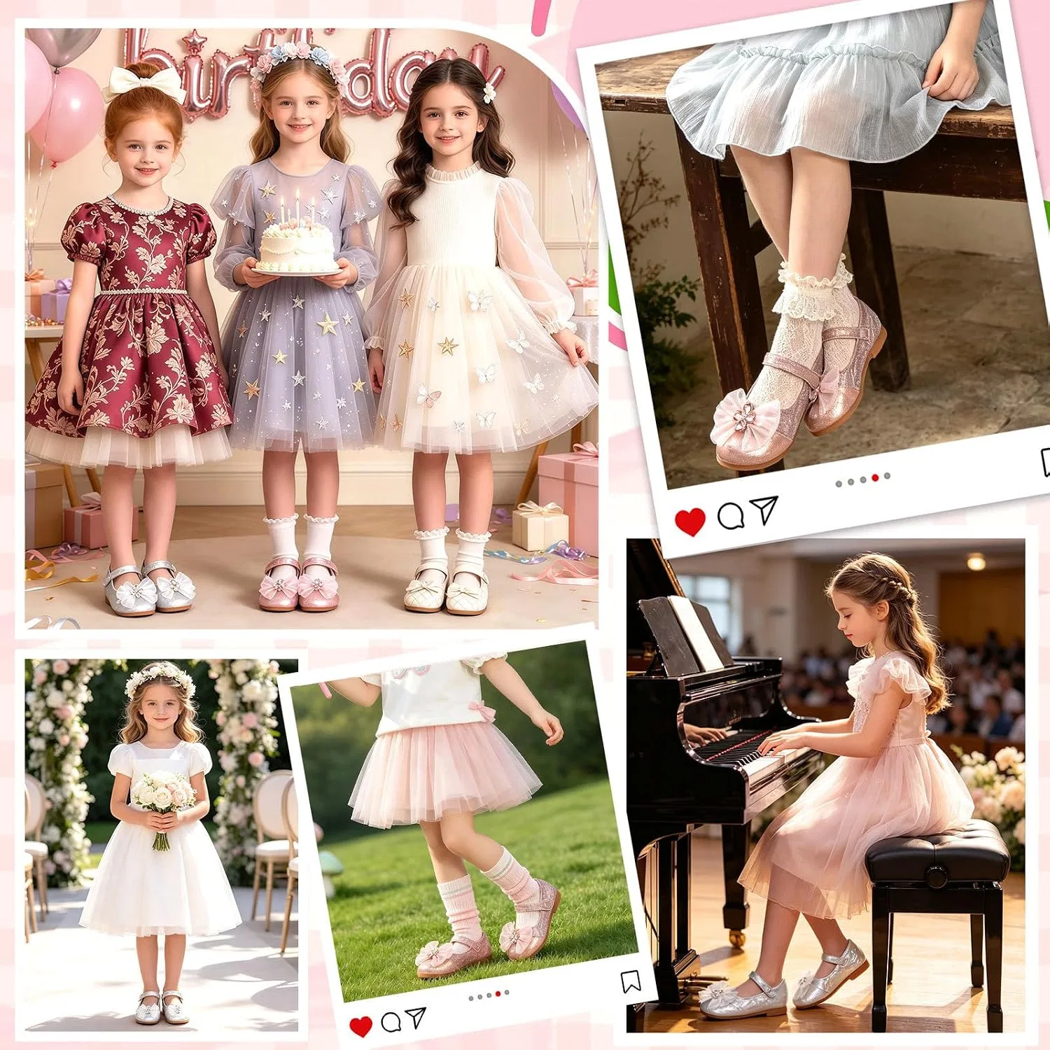 Детские туфли для девочек с блестками Mary Jane Flats boruizhen, Pink — фото 2