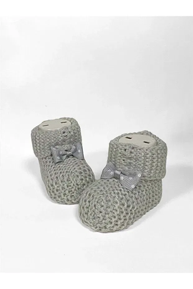 Детские пинетки для новорожденных вязаные Mnk Baby&Kids, Gray — фото 2