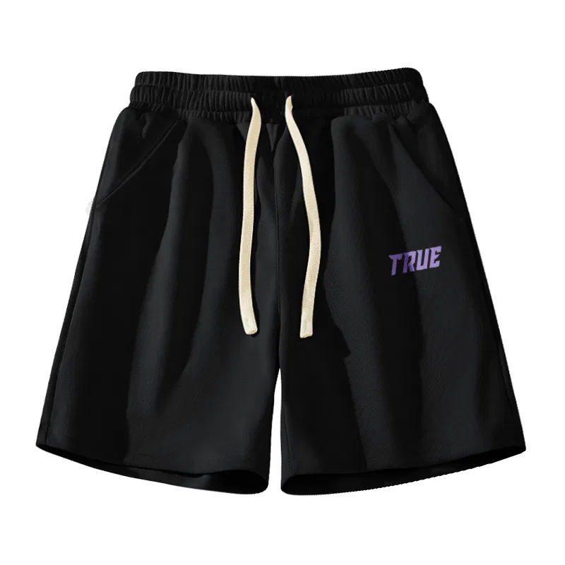 Детские шорты повседневные с логотипом Mystic Purple Future Pants Logo MINISO, Black (300g Heavyweight)