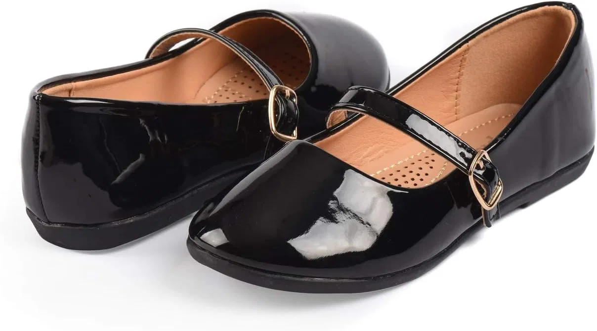 Детские туфли-балетки для девочек с бантом Nova Utopia Nova Footwear, Black — фото 2