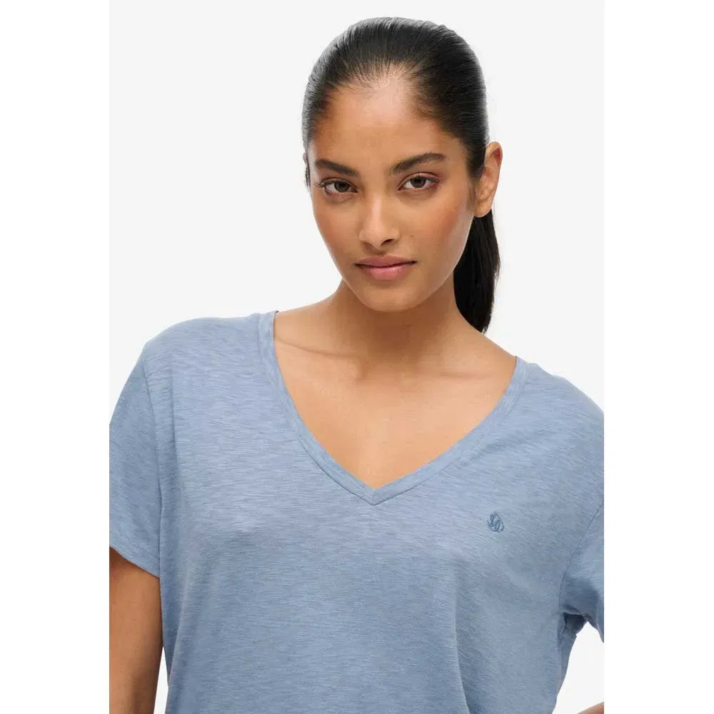 Футболка с коротким рукавом Slub Emb Vee Superdry, синий — фото 3