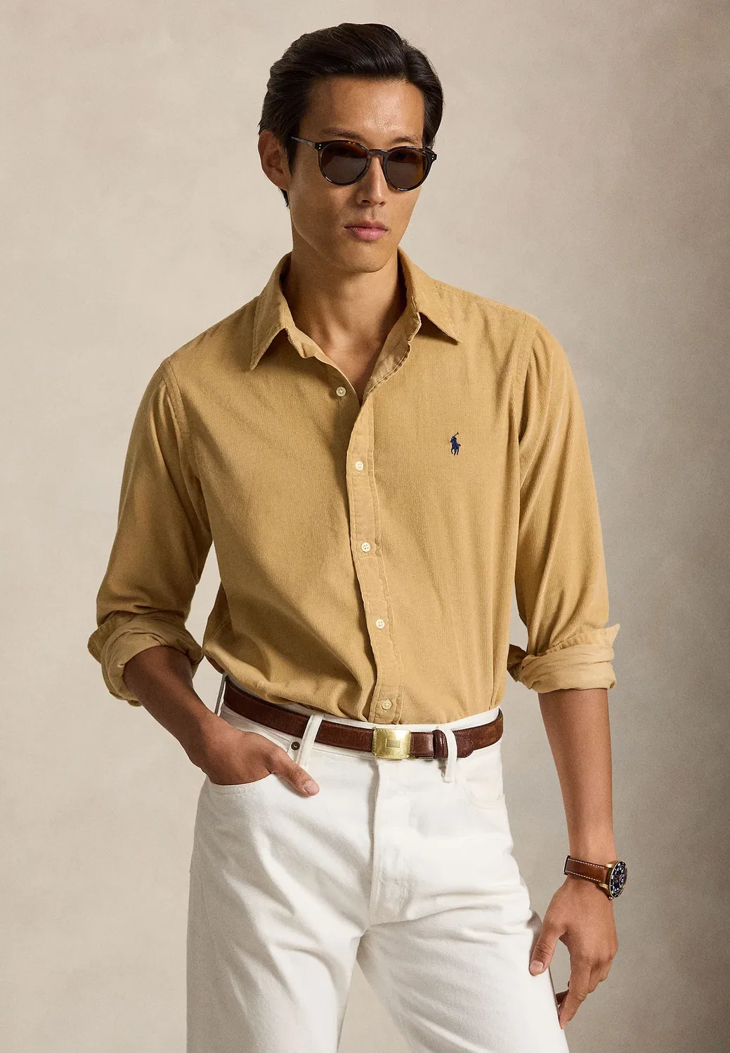 Рубашка из вельвета, сшитая на заказ Polo Ralph Lauren, Classic Camel