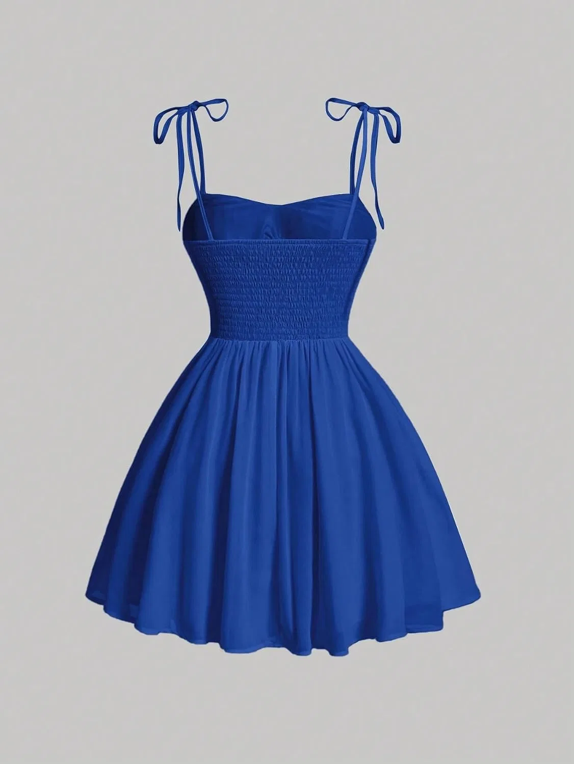 Женское ками-платье на тонких бретелях с запахом, Royal Blue — фото 4