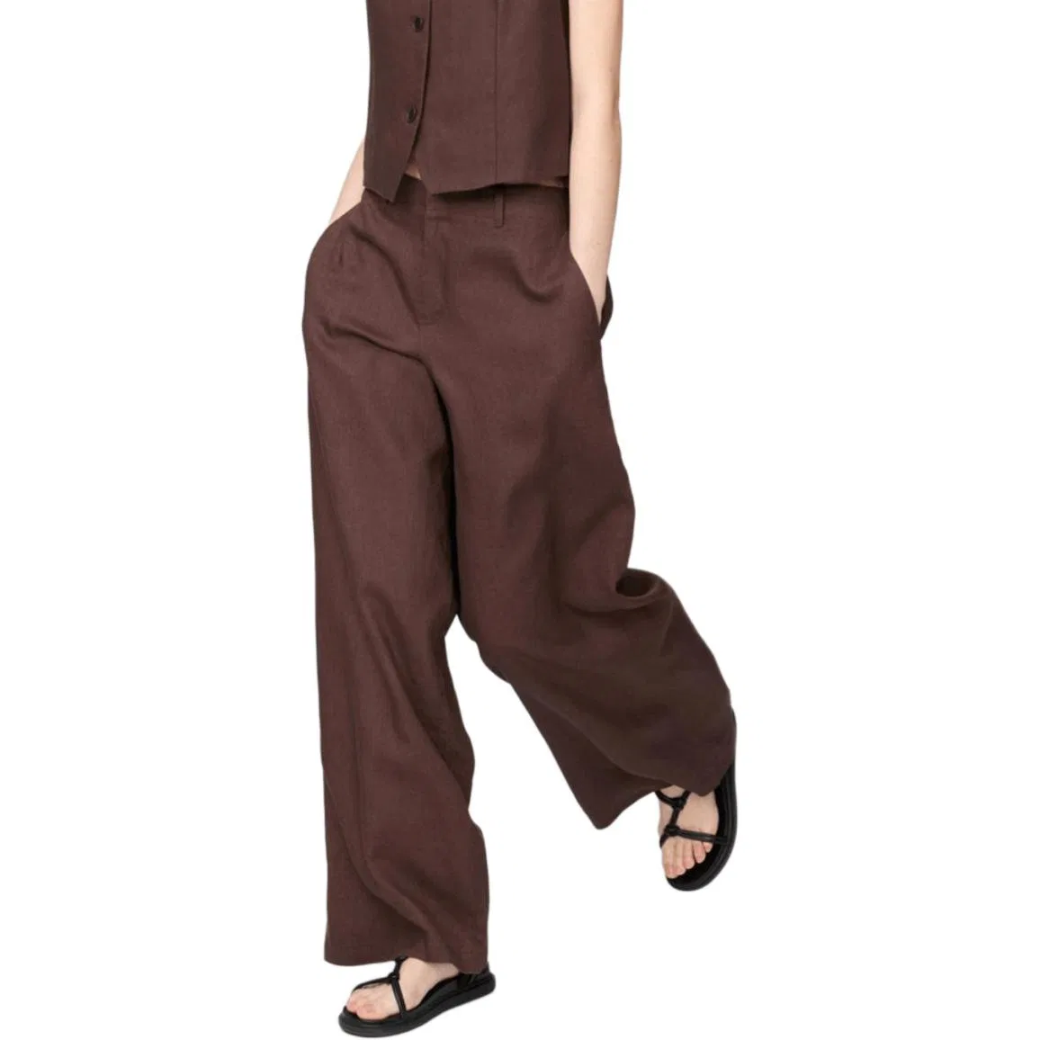 Брюки повседневные x Clare Waight Keller C Collection SS26 для женщин UNIQLO, Brown — фото 3