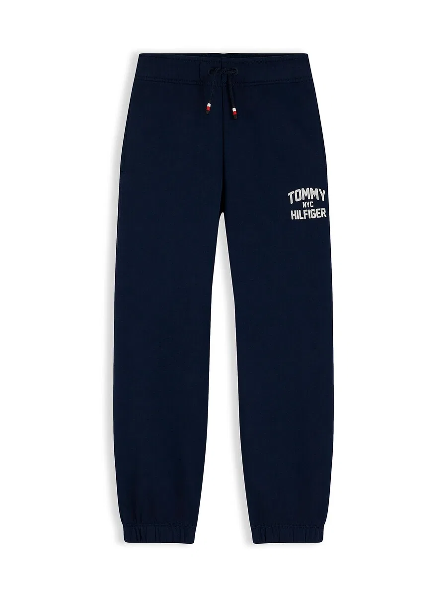 Зауженные брюки TOMMY HILFIGER 'Brand Love' в цвете Night Blue