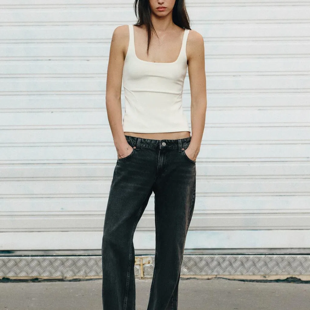 Женская майка на бретелях ZARA, Белый — фото 4