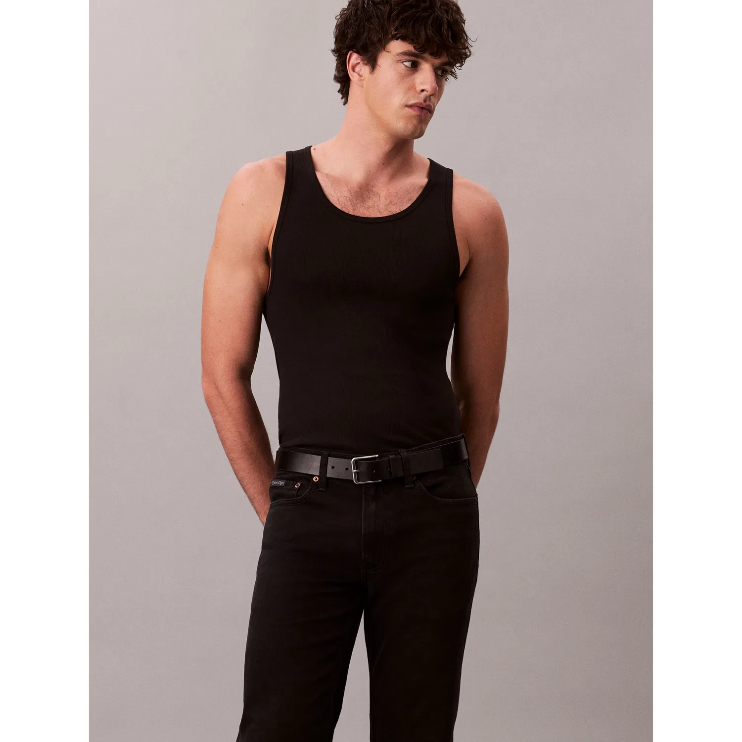 Мужские облегающие джинсы с эффектом поношенности Calvin Klein, Black — фото 3