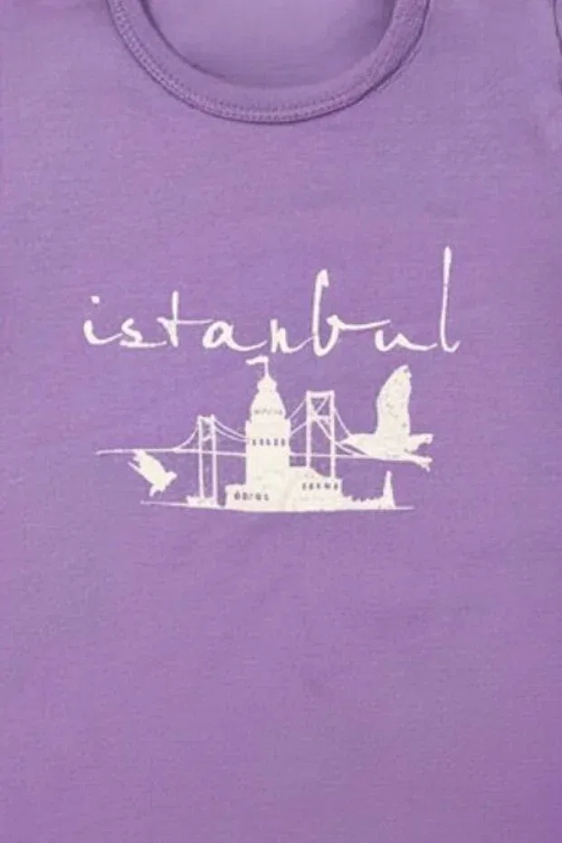 Детский комбинезон для новорожденных хлопковый Oeko-Tex 100% cotton baby romper istanbul city slogan Newteam, White — фото 2
