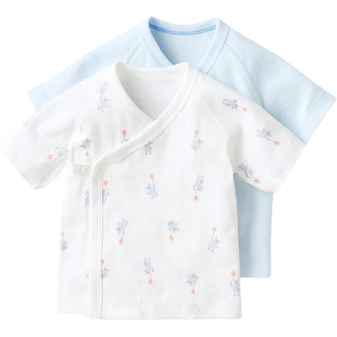 Детский комплект лонгсливов с длинным рукавом, 2 Pack (White+Blue), UNIQLO