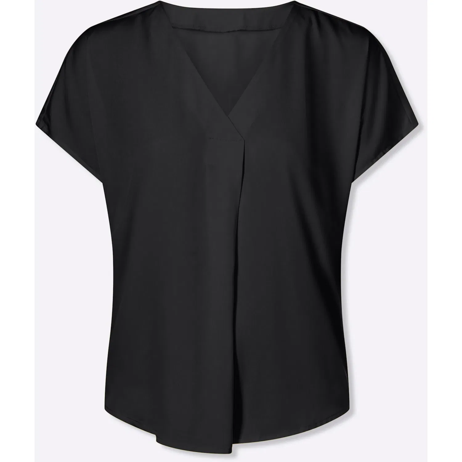 Женская блуза свободного кроя с V-образным вырезом Classic Basics, Black — фото 4