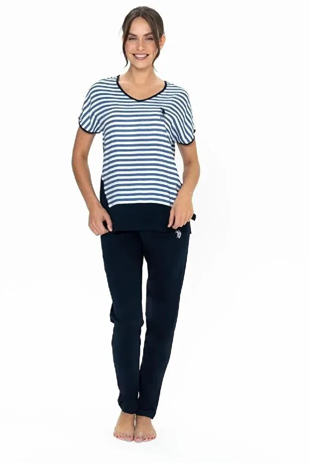 Женский пижамный комплект с коротким рукавом поло U.S. Polo Assn., Navy Blue