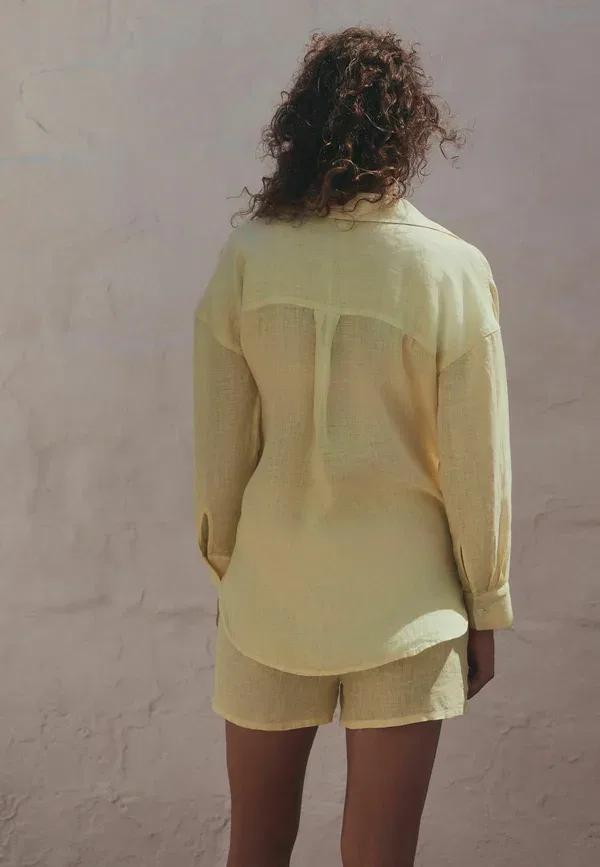 Блузка свободного кроя Button-down blouse Next, желтый — фото 3
