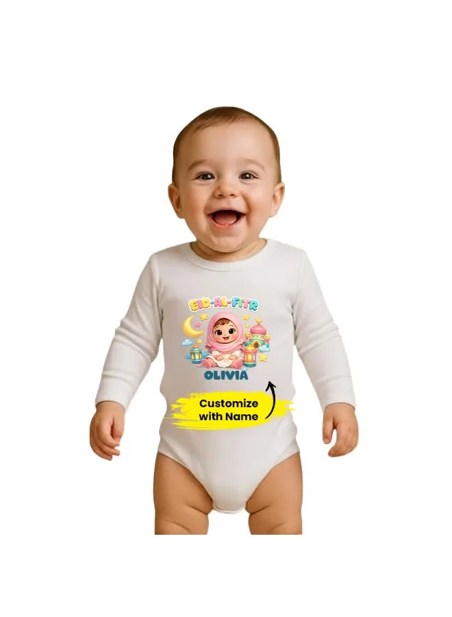 Боди-комбинезон с длинным рукавом Eid Printshop4Me, белый