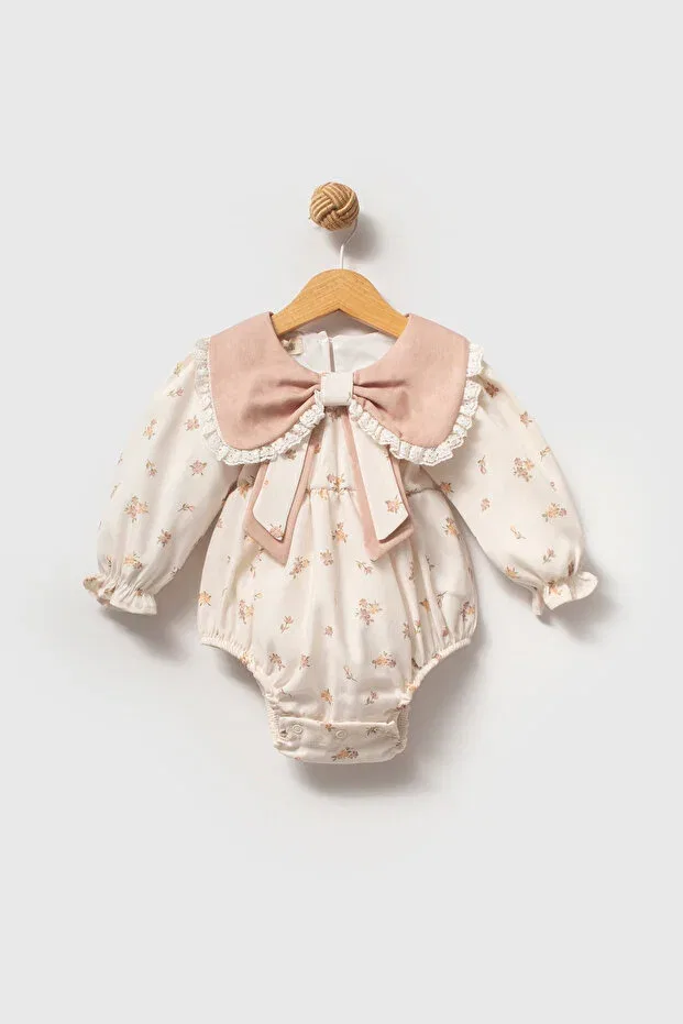 Детское боди-комбинезон для девочек с принтом Baby Animals, Light Brown — фото 3