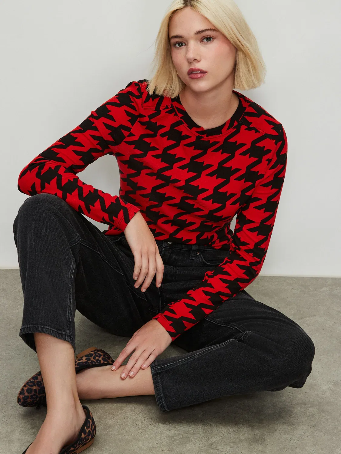 Футболка с длинным рукавом, ребристая, мягкая, Red/Black Next