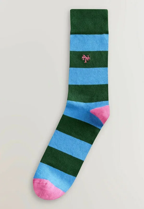 Носки в полоску Geometric pattern socks eight pack Next Striped, синий/зеленый/оранжевый — фото 4