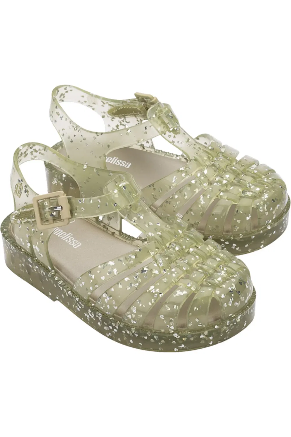 Сандалии детские рыбацкие на пряжке Possession Mini Melissa, Glitter Yellow