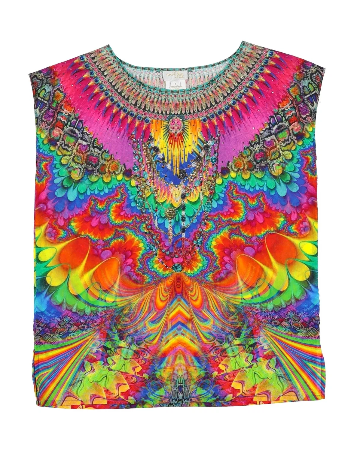 Топ с принтом Snake Skin Crystal Crew Neck Camilla, фиолетовый