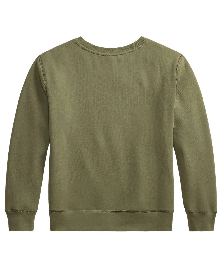 Свитшот из футера с Polo Bear Polo Ralph Lauren, Cruise Olive — фото 2