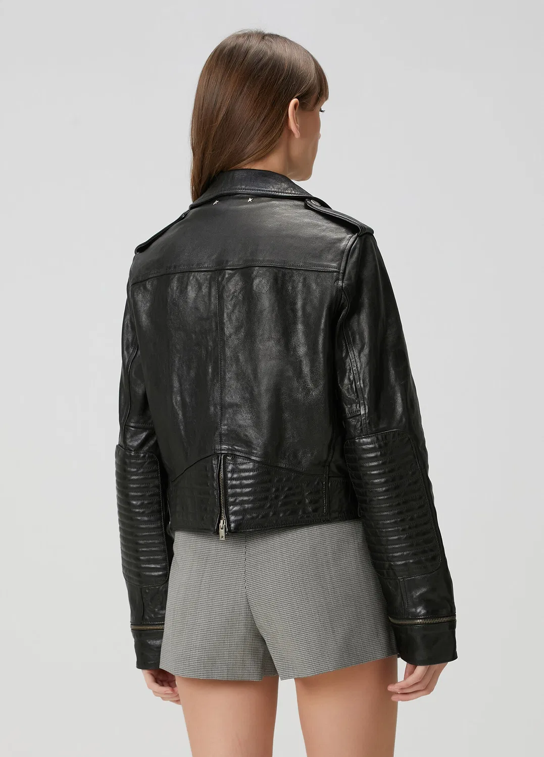 Кожаная куртка косуха Golden Goose, black — фото 4