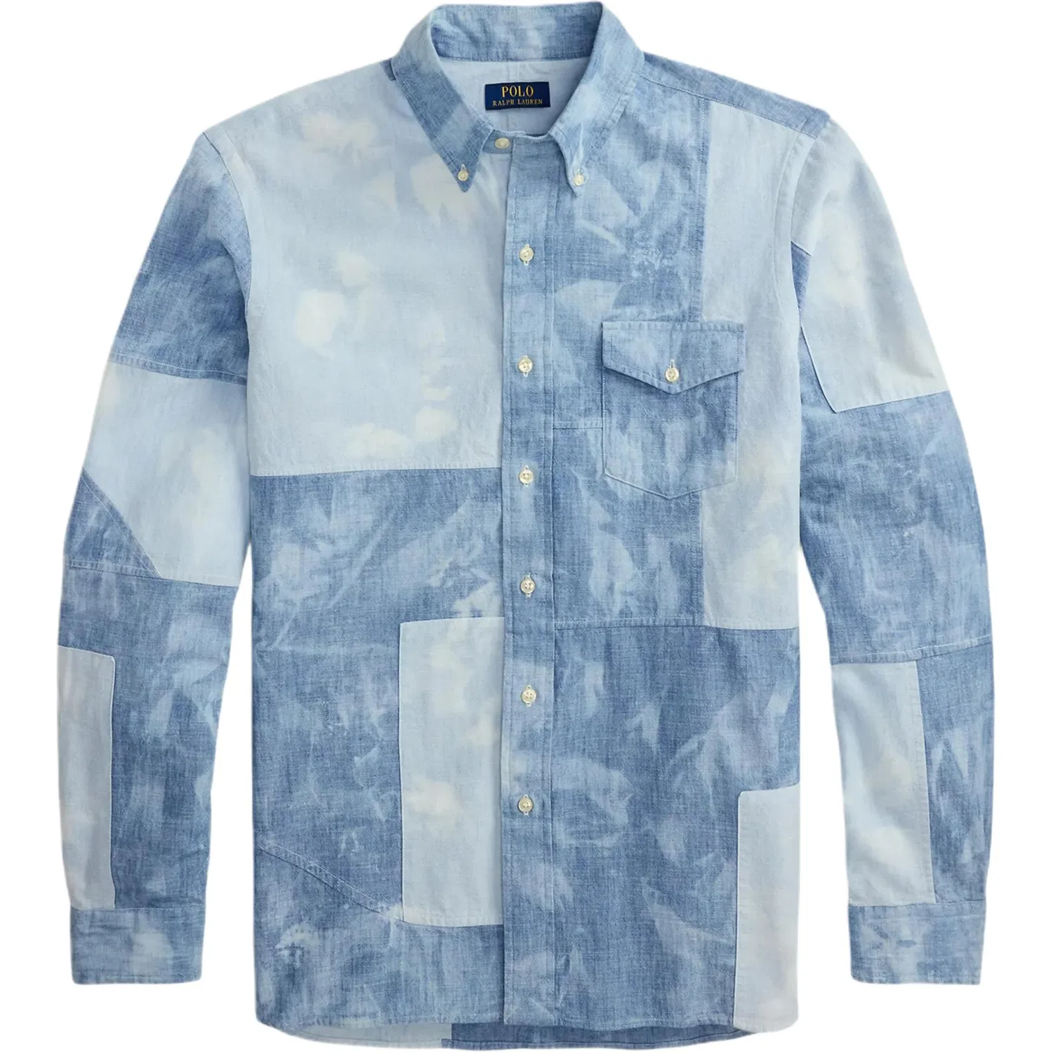 Мужская рубашка с контрастными вставками Patchwork Chambray Polo Ralph Lauren