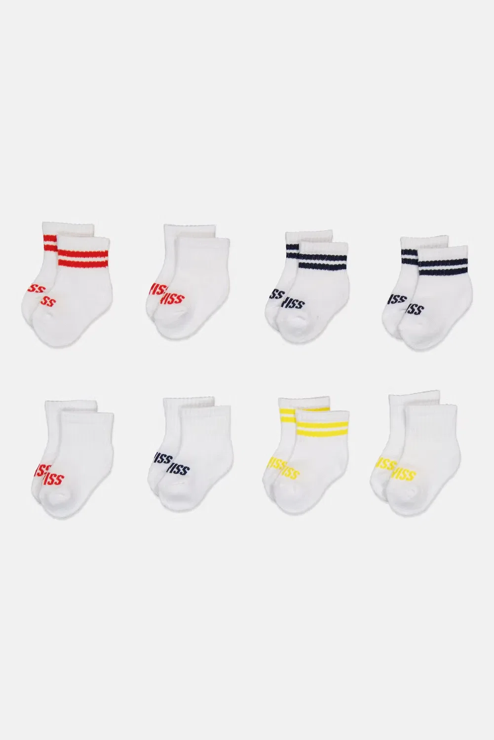 Носки детские с логотипом бренда, комплект 8 пар, K-Swiss, белый — фото 3