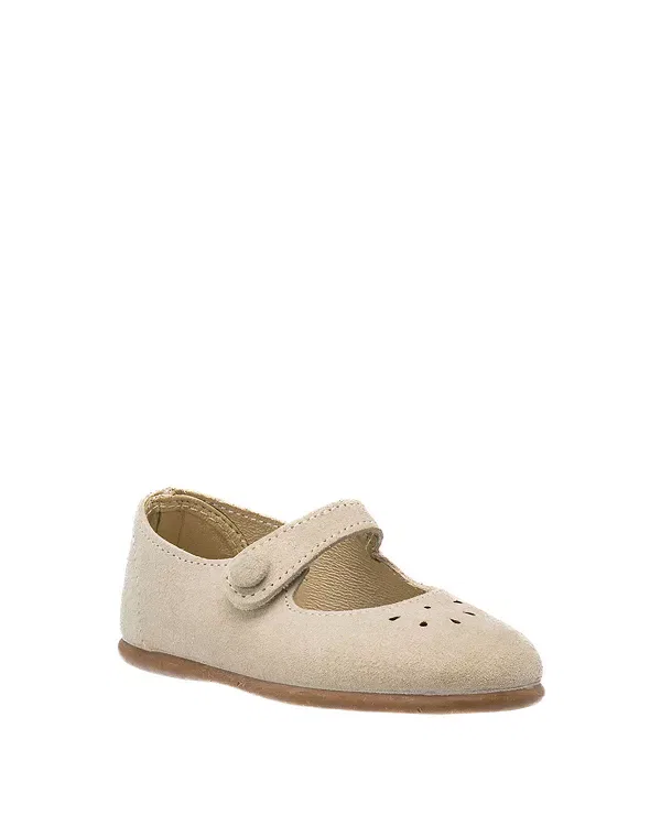 Детские балетки с застежкой-липучкой Andi Mary Jane Elephantito, Suede Beige
