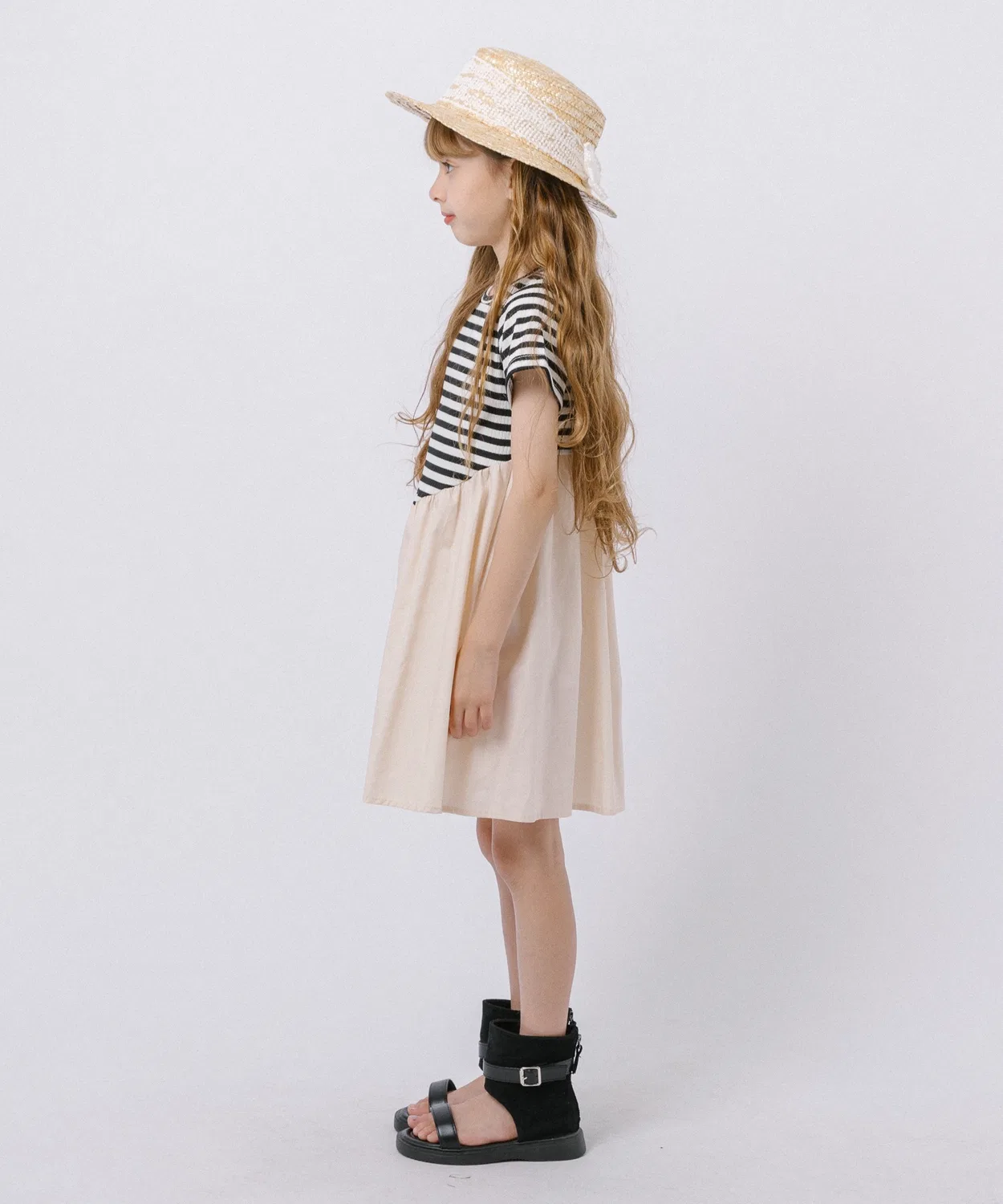 Детское платье для девочек с длинным рукавом модель Border Top URBAN CHERRY, Ivory — фото 4