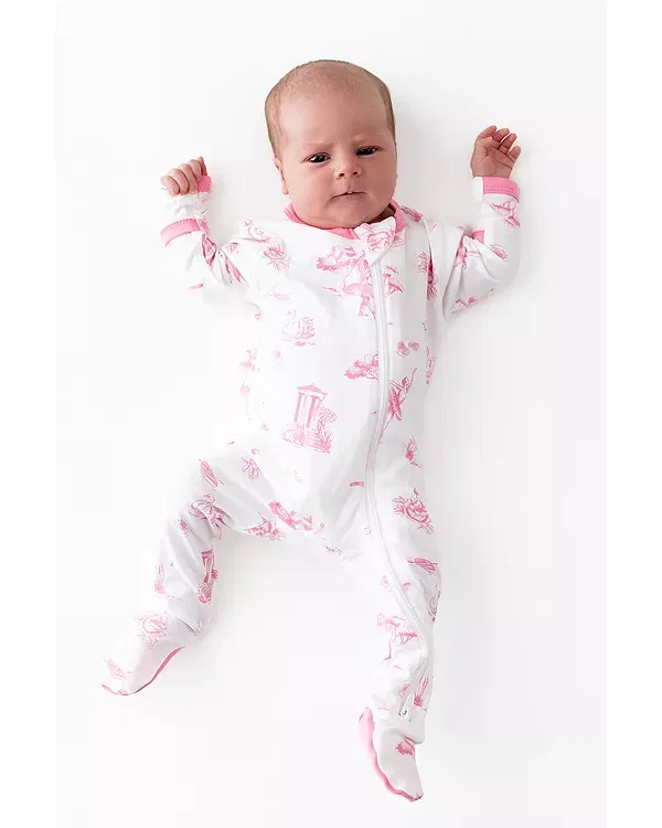 Детский комбинезон на молнии с принтом Unisex Zippered Footie Kyte Baby, Toile Ball — фото 3
