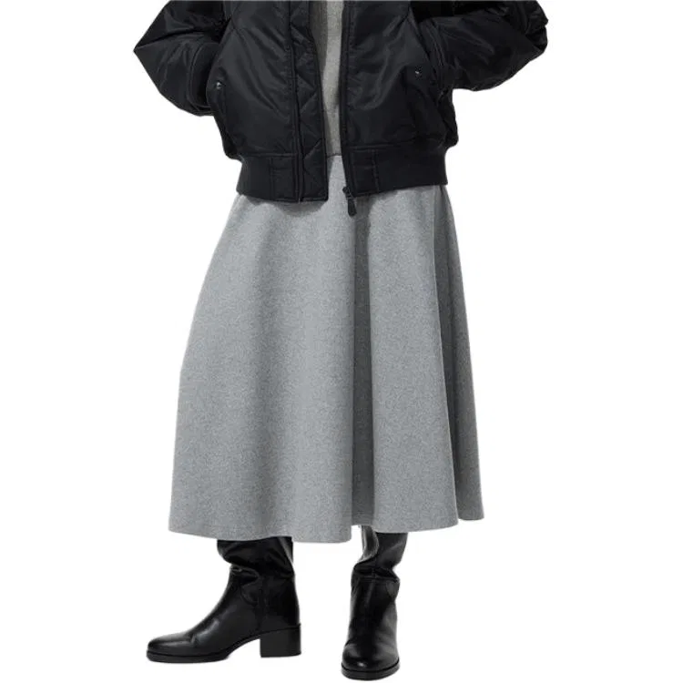 Женская длинная юбка из трикотажа Smoke Gray UNIQLO, Smoke Gray